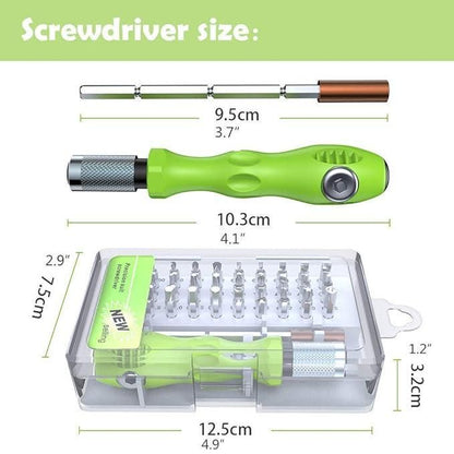 32 in 1 Interchangeable Multipurpose Mini Screwdriver Magnetic Slot Wrench Bits Repair Tools Kit Set